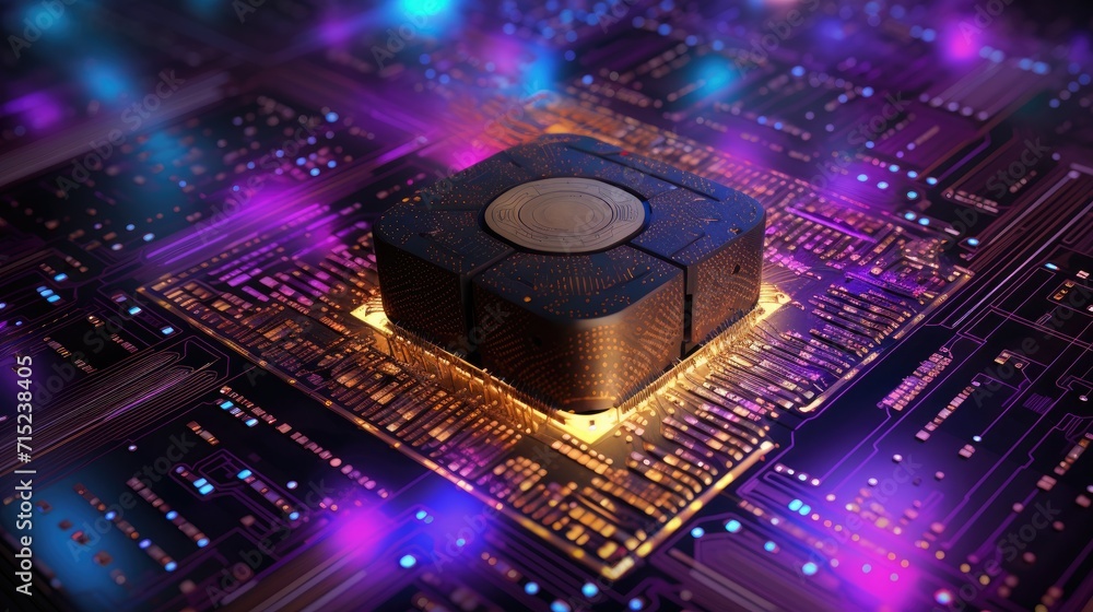 Poster quantum computing for cryptography solid background