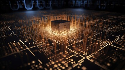 Quantum computing for advanced algorithms solid background