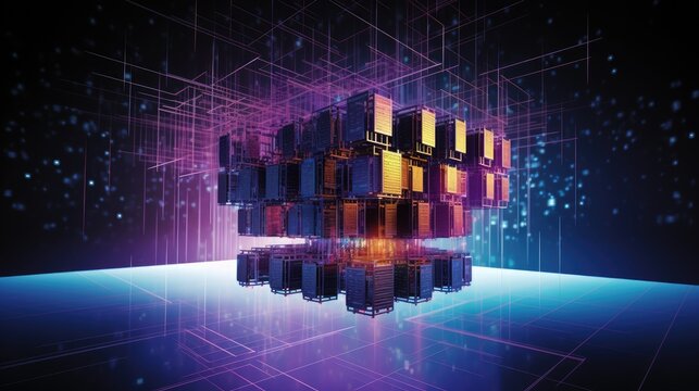 Quantum computing for optimization algorithms solid background