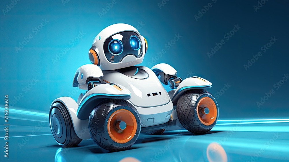 Poster robotics used in autonomous cleaning and maintenance solid background