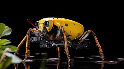 Robotics used in autonomous pest control solid background