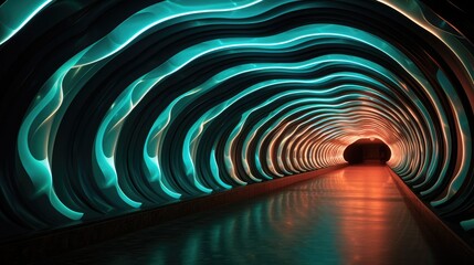 Wave shaped decorative tunnel abstract night light