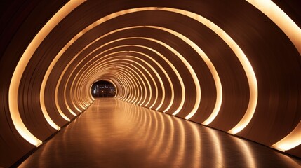Naklejka premium Wave shaped decorative tunnel abstract night light