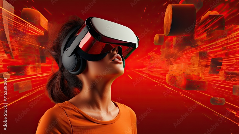 Poster virtual reality in language learning solid background