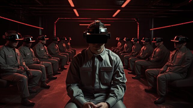 Virtual reality simulations for military intelligence gathering solid background