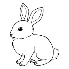 A cute drawing of rabbit for coloring page