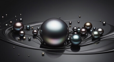 Eclipse Essence: Black Circle Ball in a Minimalist Background
