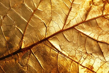 Close up leaf gold foil texture background