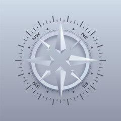 Compass 3d abstract crystals background