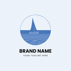 flat minimal boat ship logo