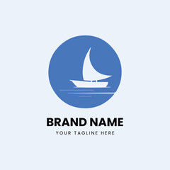 flat minimal boat ship logo