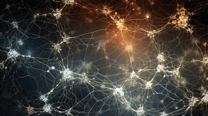 Naklejka na ściany i meble brain neural connections mycelium