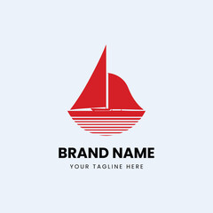 flat minimal boat ship logo