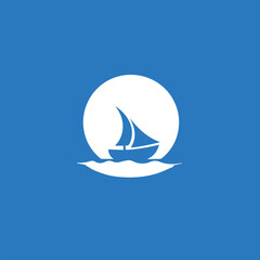 flat minimal boat ship logo