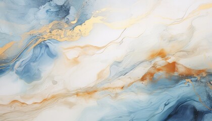 Blue white gold marble background