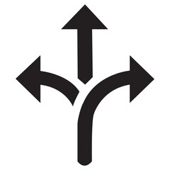 three-way direction arrow icon