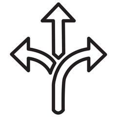 three-way direction arrow icon - obrazy, fototapety, plakaty