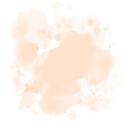 Abstract Peach-Colored Watercolor Clouds on a White Background