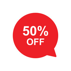 50% off sale price icon vector