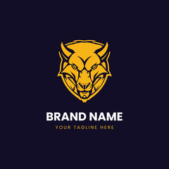 premium abstract lion head logo illustration