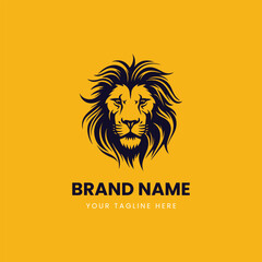 premium abstract lion head logo illustration