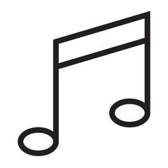 musical note icon black, Music notes, song, melody or tune flat vector icon for musical apps and websites