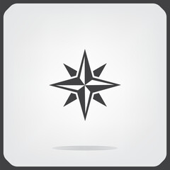 Obraz premium Compass icon in glyph. Navigation compass icon. Navigation symbol in glyph. Compass symbol in black. Stock vector illustration 