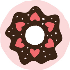 Valentine’s Day Love Donut for wedding or valentine decoration, party invitation, poster, greeting cards.