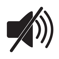 Sound Icon - Sound Off Icon Vector Design Flat Style Symbol, Mute Button Speaker Isolated On white Background