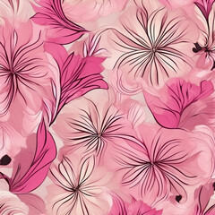 Seamless pattern floral abstract summer-feeling camouflage. AI generative