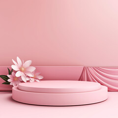 Obraz na płótnie Canvas pink background with blossom with generative ai