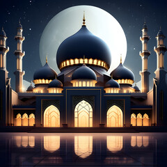 amazing architecture design of Muslim mosque Ramadan concept.