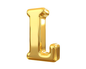 Gold 3D Letter L
