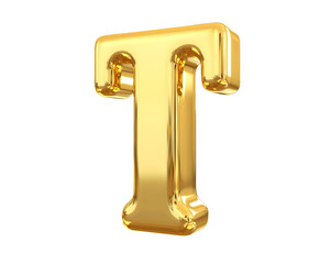 Gold 3D Letter T