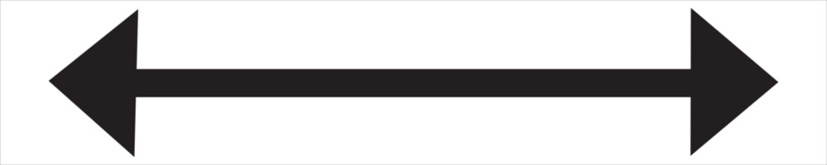 Fototapeta premium Long arrow vector icon. Black horizontal double arrow. ,Direction Symbol ,Pointer Logo ,Up Sign.