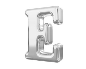 Silver 3D Letter E