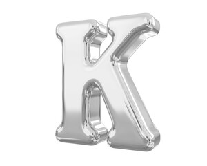 Silver 3D Letter K