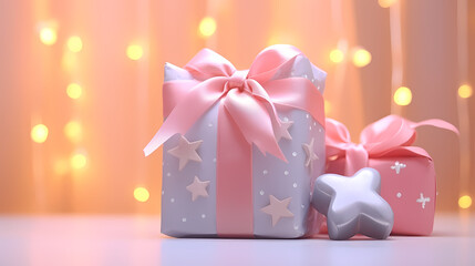 Fototapeta premium Gift background for birthdays, holiday anniversaries, Valentine's Day and weddings