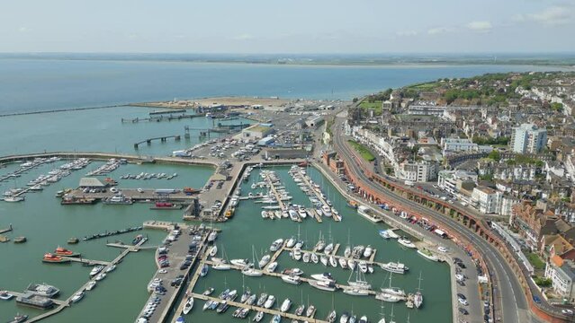 Drone footage of Ramsgate Marina. 
