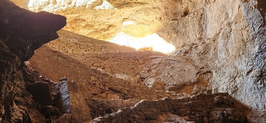 A scenic view of the cave at Carlsbad Caverns National Park in New Mexico.