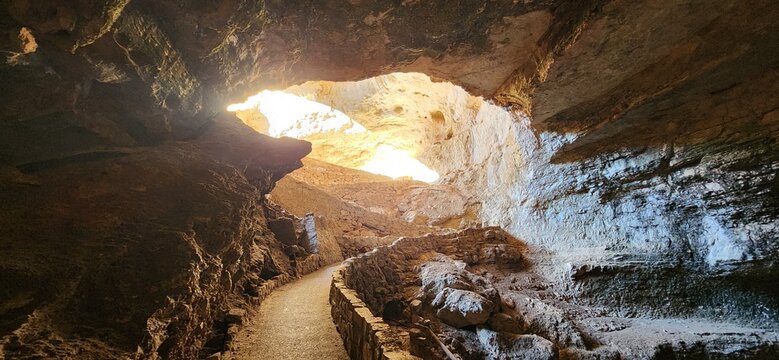 A scenic view of the cave at Carlsbad Caverns National Park in New Mexico.