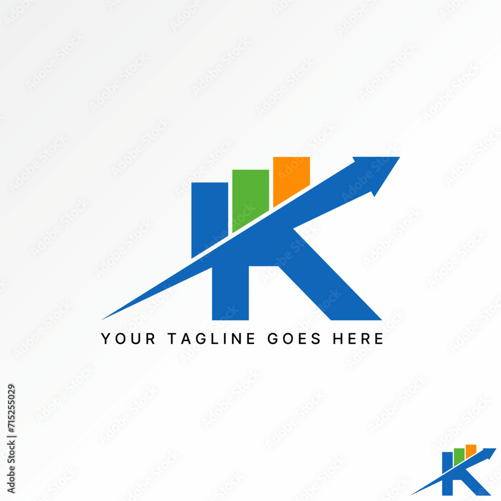 Poster logo design graphic concept creative premium vector stock letter initial k font business chart graph