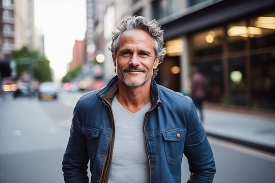 Portrait of a handsome middle-aged man in New York City