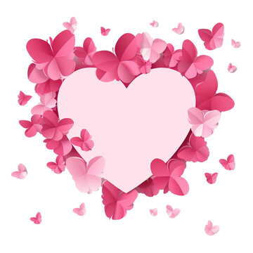 Pink butterfly frame on a captivating background