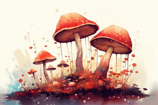Abstract fungi illustration. Generative AI