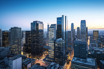 Naklejka premium Downtown Skyline at Twilight.