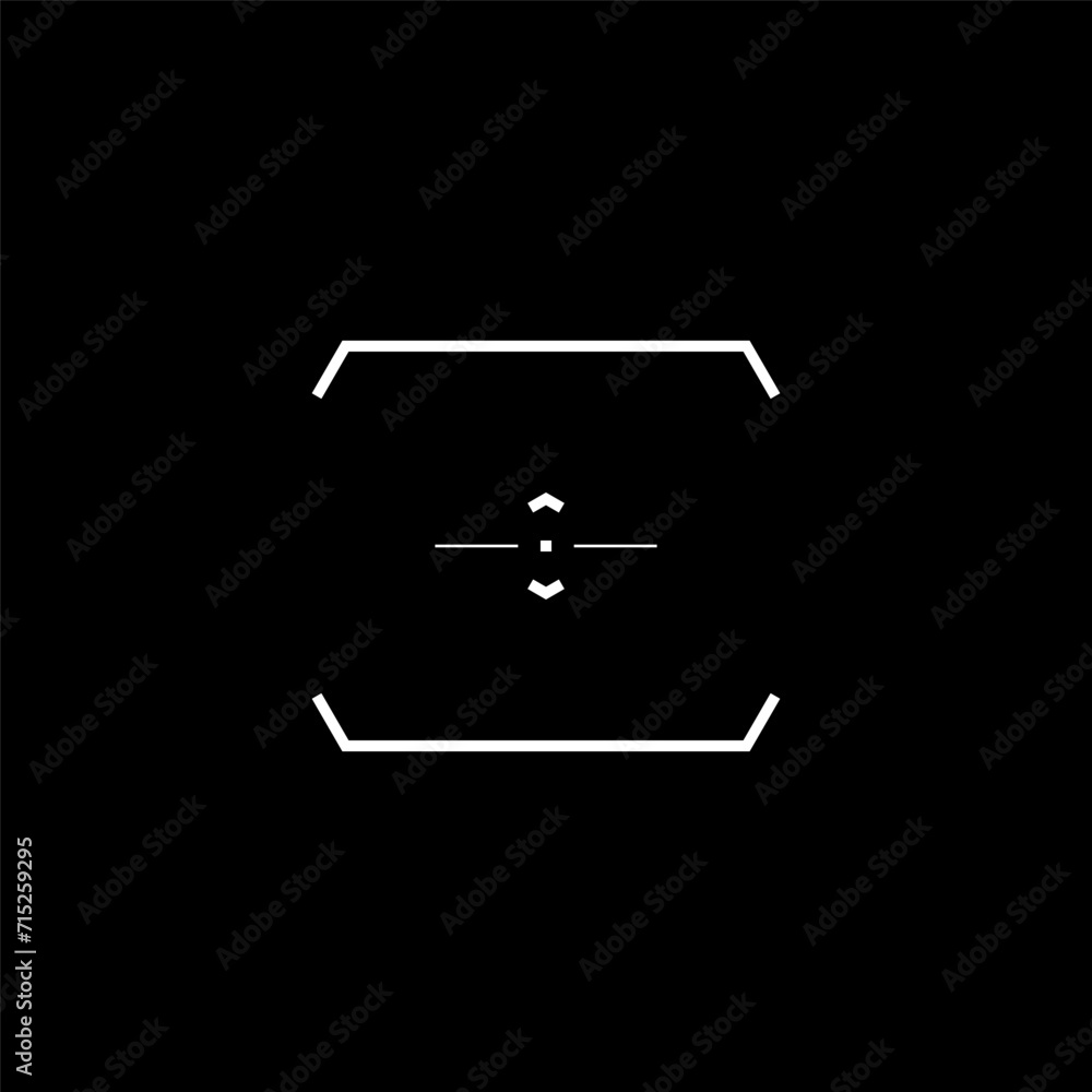 Poster hud futuristic aim, cyberpunk target. futuristic style sight, cyberpunk element, virtual interface. 