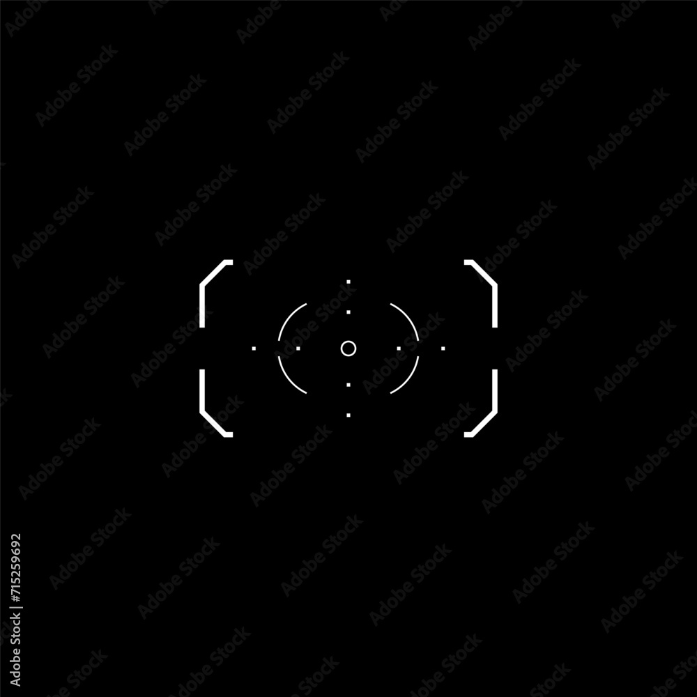 Poster cyberpunk style target, aim, sight. hud futuristic tech digital design reticle, vr interface element