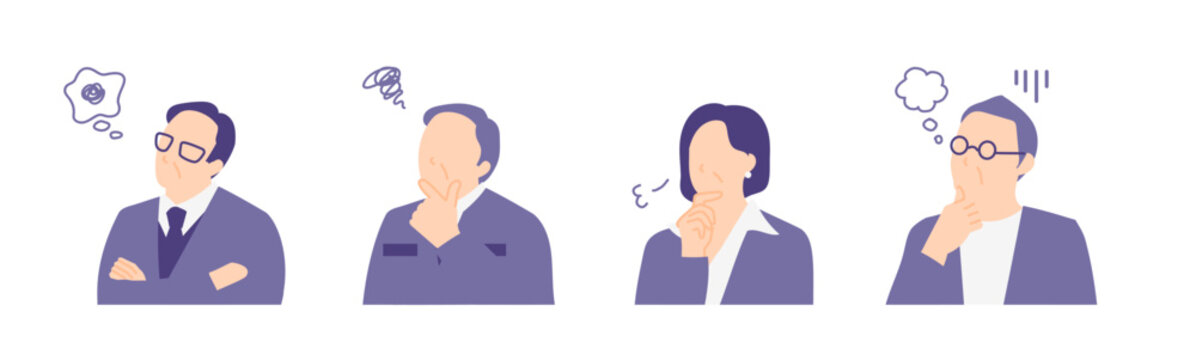 企業や事業所の困惑している重役や管理職のイラスト