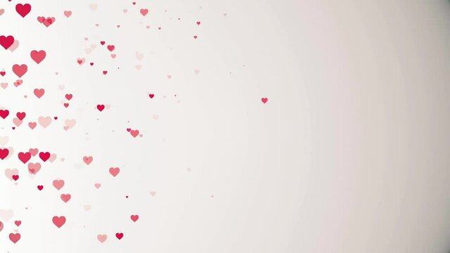 Stop Motion of seamless loop paper cut watercolor hand painted 4k seamless loop Hearts. Valentine's Day abstract background with red hearts.